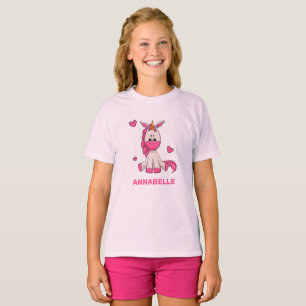 Cute Rosa Unicorn Birthday Girl Exfit T-Shirt