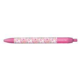 Cute Rosa Unicorn Flowers Personlig Namn