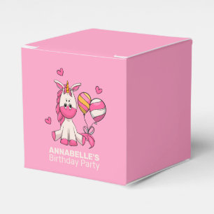 Cute Rosa Unicorn Girl Födelsedagsfest Presentaskar