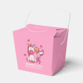 Cute Rosa Unicorn Girl Födelsedagsfest Presentaskar