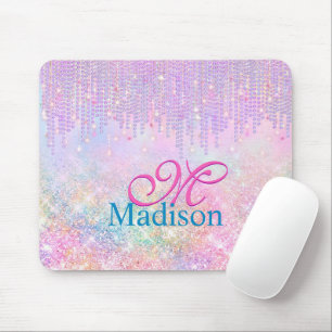 Cute Rosa Unicorn Glitter rhinestone Drip monogram Musmatta