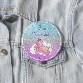 Cute Rosa Unicorn I är vaccinerad Knapp