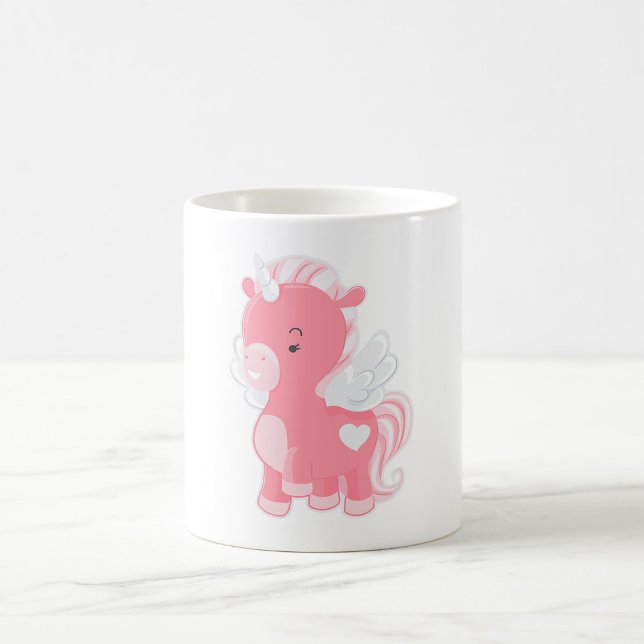 Cute Rosa Unicorn Kaffemugg (Skapare uppladdad)