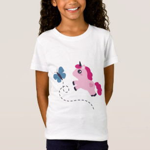 Cute Rosa Unicorn med Butterfly Tröja