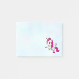 Cute Rosa Unicorn med Vingar Post-it Block