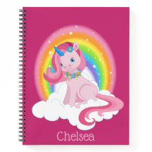 Cute Rosa Unicorn och Rainbow Personlig