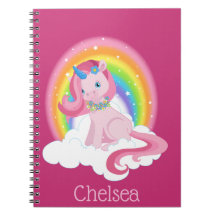 Cute Rosa Unicorn och Rainbow Personlig