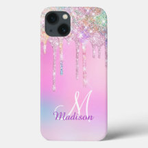 Cute Rosa Unicorn Rainbow Glitter Drives monogram