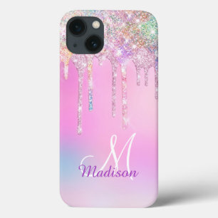 Cute Rosa Unicorn Rainbow Glitter Drives monogram
