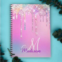 Cute Rosa Unicorn Rainbow Glitter Drives monogram