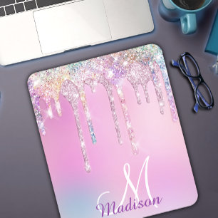 Cute Rosa Unicorn Rainbow Glitter Drives monogram Musmatta