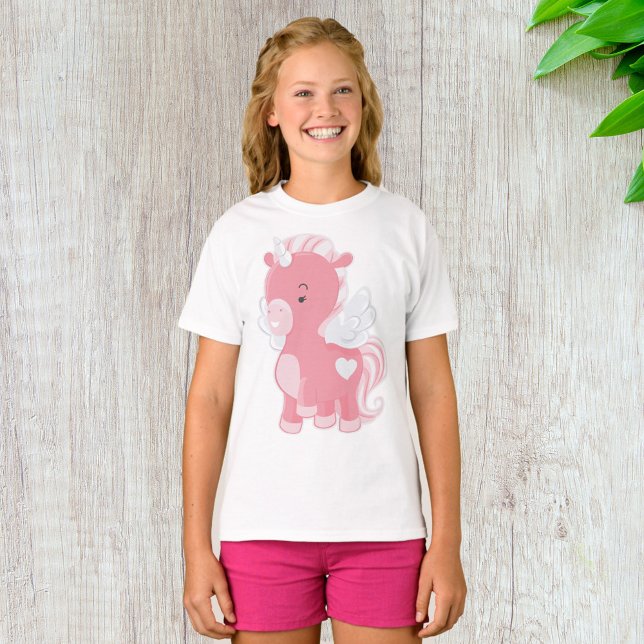 Cute Rosa Unicorn T Shirt (Skapare uppladdad)