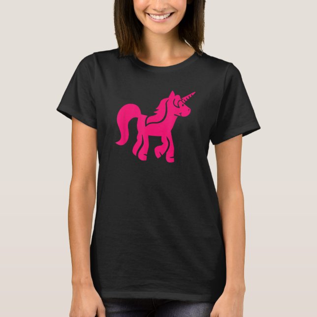 Cute rosa Unicorn T Shirt (Framsida)