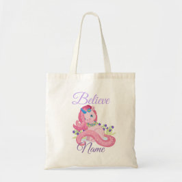 Cute Rosa Unicorn Tro Personlig Tygkasse