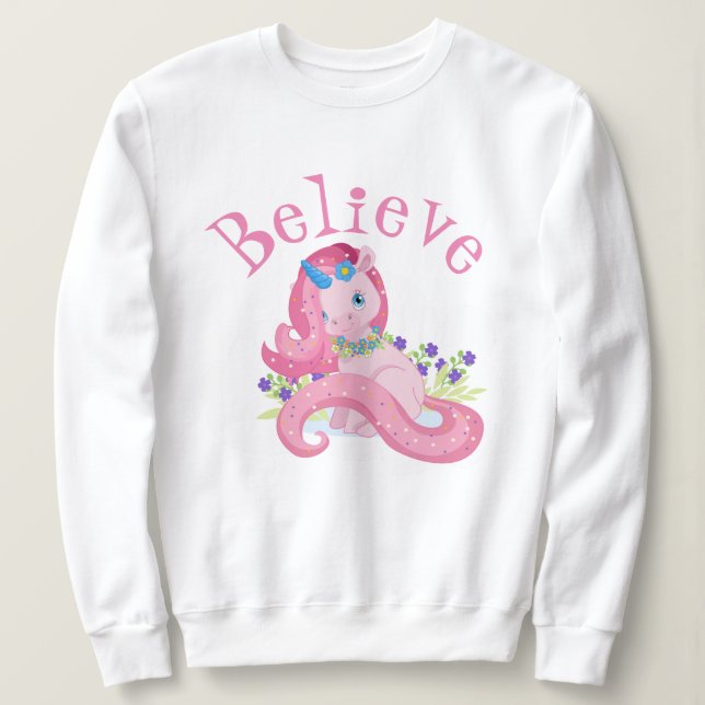 Cute Rosa Unicorn Tro Tee (Design framsida)