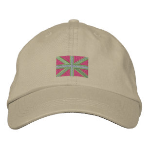 Cute Rosa Union Jack Cap Broderad Keps