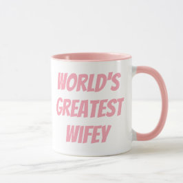Cute Rosa Världsmästare Wifey - köp Mugg