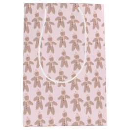 Cute rosa vinterpepparkaksgubbar