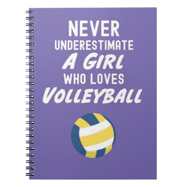 Cute Rosa Volleyball-gåvor för flickor, För barn Anteckningsbok (Framsidan)