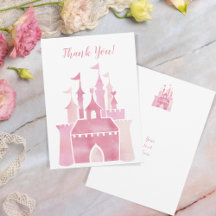 Cute rosa water color girly castle fairy princess