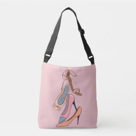 Cute Rosa Watercolor Diva Glam Stilettos Tote Bag Axelväska