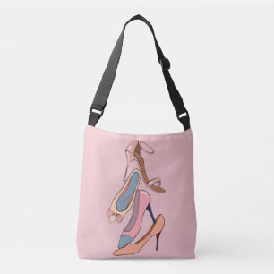 Cute Rosa Watercolor Diva Glam Stilettos Tote Bag Axelväska