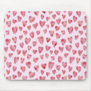 Cute Rosa Watercolor Heart mönster Musmatta