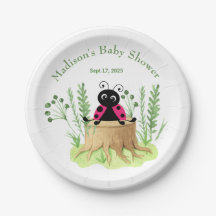Cute Rosa Watercolor Ladybug Baby Shower