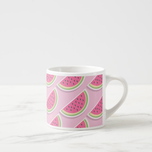 Cute Rosa Watermelon Mönster Espressomugg (Höger)