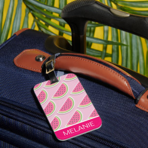 Cute Rosa Watermelon Mönster Personlig Bagagebricka