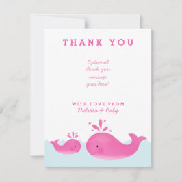 Cute Rosa Whale Girl Baby Shower Tack för dina kor