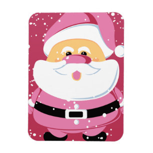 Cute rosa Whimsical Jultomten jul-helgdag Magnet