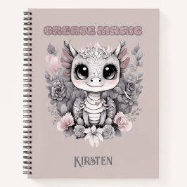 Cute Rosa Whimsique "Skapa magic" Little Dragon