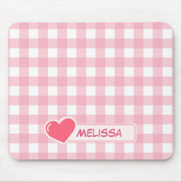 Cute Rosa & White Checkerboard-Anpassningsbar Musmatta