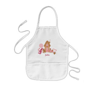 Cute Rosa White Gingergold Candy Kids Apron Barnförkläde