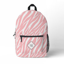 Cute Rosa White Mönster Zebra tryck Monogram