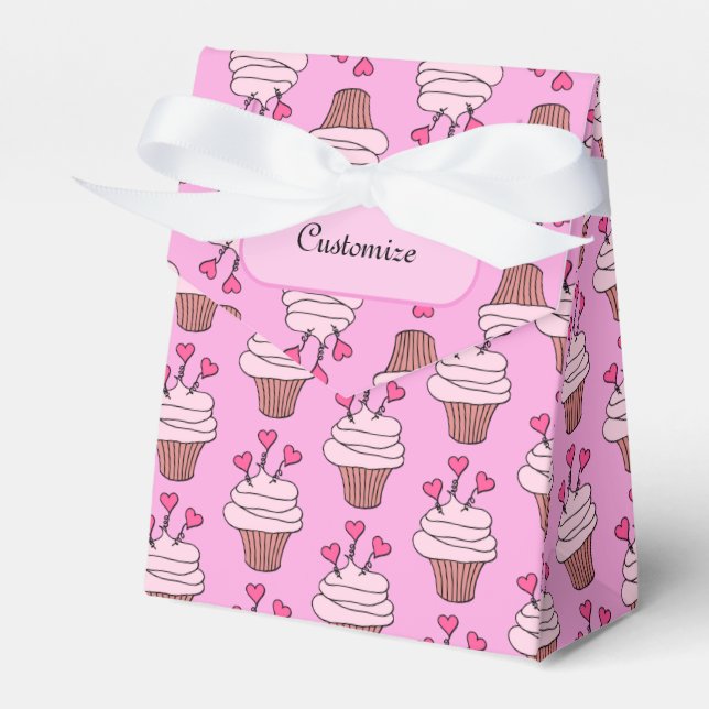 Cute Rosa & White Muffins Tält 2 Presentaskar (Framsidan Sidan)
