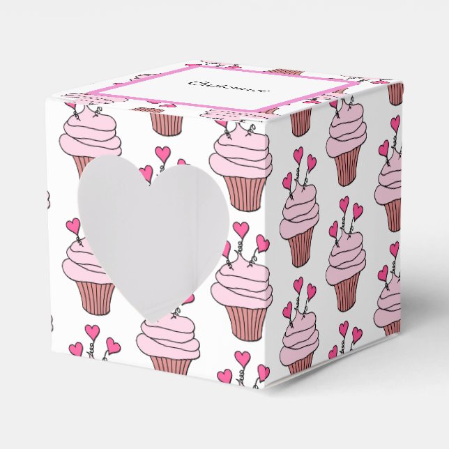Cute Rosa & White Muffinss Heart 2 Presentaskar (Framsidan Sidan)