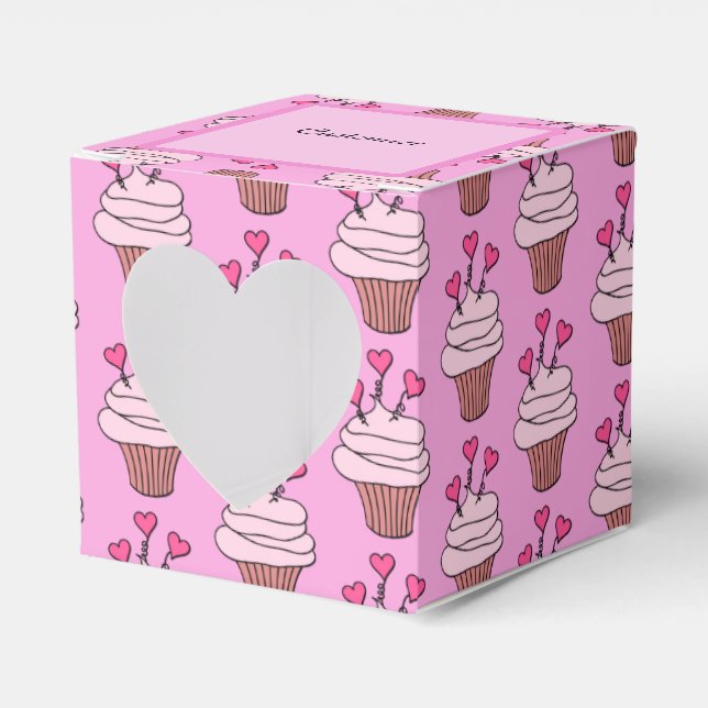 Cute Rosa & White Muffinss Heart Presentaskar (Framsidan Sidan)