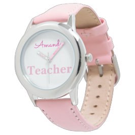 Cute Rosa White Nurse Personlig Namn Armbandsur