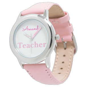 Cute Rosa White Nurse Personlig Namn Armbandsur