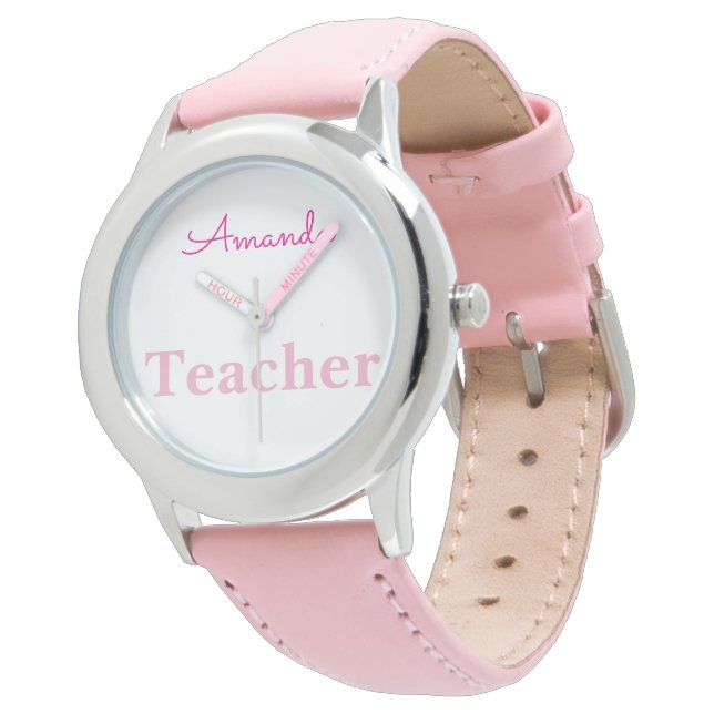 Cute Rosa White Nurse Personlig Namn Armbandsur (Vinklad)