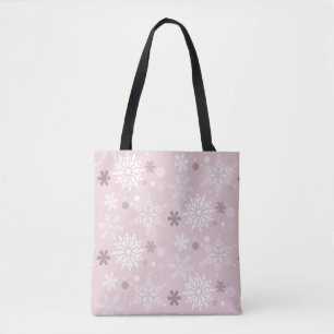 Cute Rosa Winter Snowflake Julhelg Tygkasse