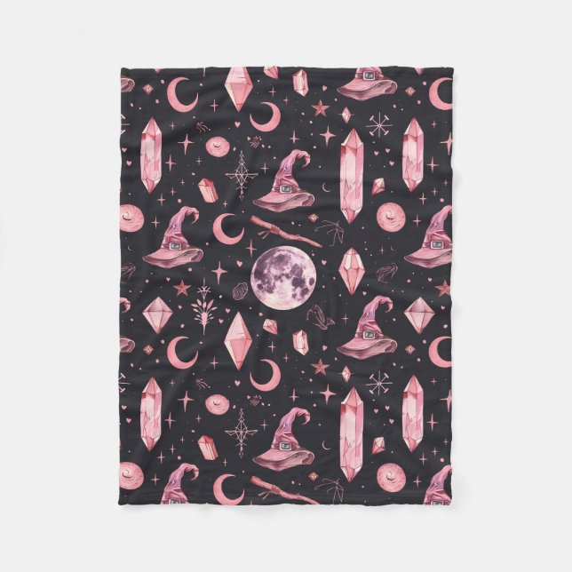 Cute Rosa Witchy Fleecefilt (Framsidan)