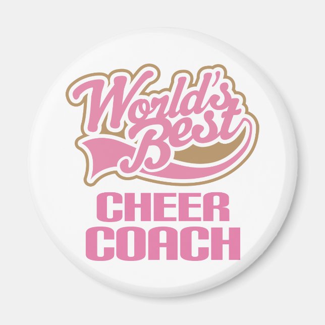 Cute Rosa Worlds Best Cheer Coach Magnet (Framsidan)