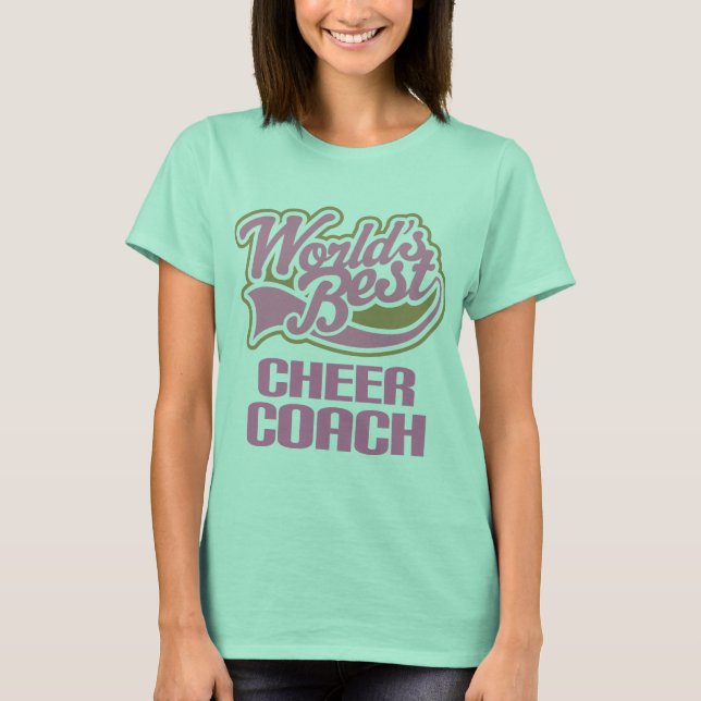 Cute Rosa Worlds Best Cheer Coach T-shirt (Framsida)