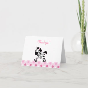 Cute Rosa Zebra Foldat Tackkort