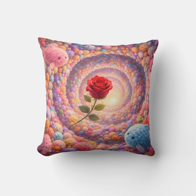 Cute Rose Fantasy Pillow For Girls Kids Kudde (Framsida)