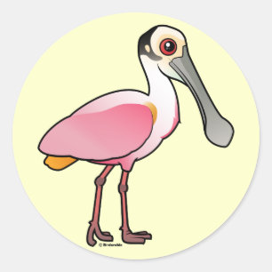Cute Roseate Spoonbill Runt Klistermärke