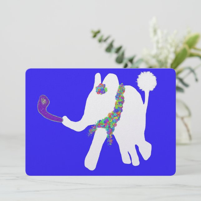 Cute Rosh Hashanah ר א ש ה ש נ ה vitelefant Julkort (Stående Fram)